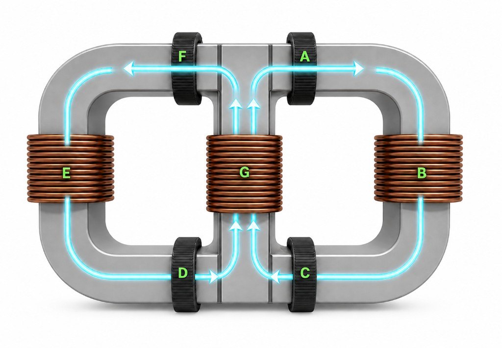 Magnetic Power Transistor magnetic core architecture